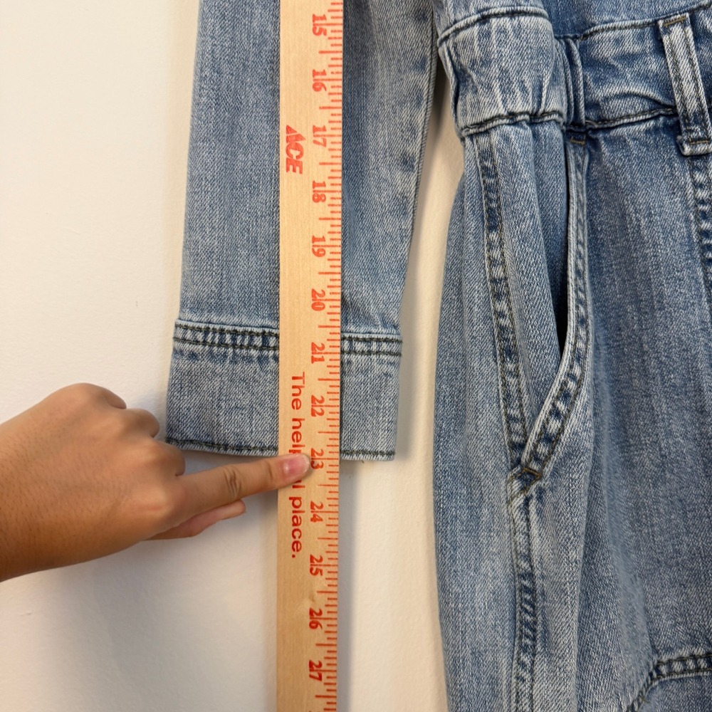 Universal Thread Denim Jumpsuit Women 8/R Utility Boiler Suit Long Sleeve - Picture 8 of 10